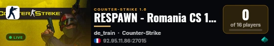RESPAWN - Romania CS 1.6 Public live status badge