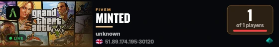 MINTED live status badge