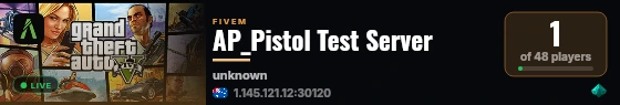AP_Pistol Test Server live status badge