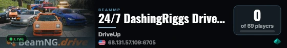 24/7 DashingRiggs Drive Up live status badge