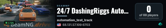 24/7 DashingRiggs Automation Test Track live status badge