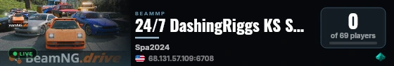 24/7 DashingRiggs KS SPA Racing live status badge