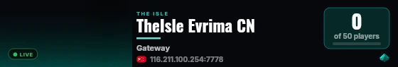 TheIsle Evrima CN live status badge