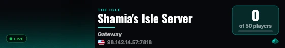 Shamia's Isle Server live status badge
