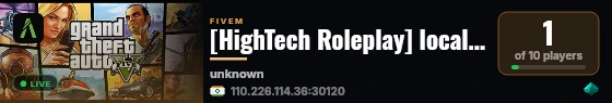 [HighTech Roleplay] localhost live status badge