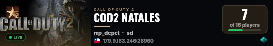 COD2 NATALES live status badge