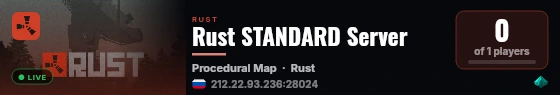 Rust STANDARD Server live status badge