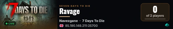 Ravage live status badge