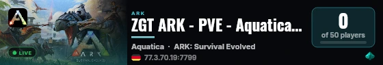 ZGT ARK - PVE - Aquatica (EU) - (v361.7) live status badge