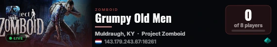Grumpy Old Men live status badge