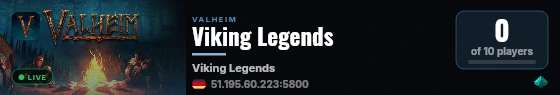 Viking Legends live status badge