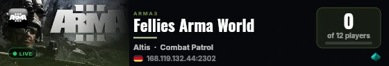 Fellies Arma World live status badge