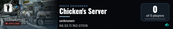 Chicken's Server live status badge
