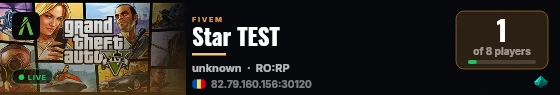 Star TEST live status badge