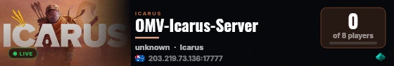OMV-Icarus-Server live status badge