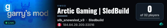 Arctic Gaming | SledBuild live status badge