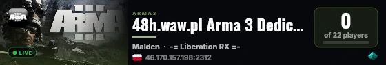 48h.waw.pl Arma 3 Dedicated Server Nr 2 live status badge