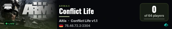 Conflict Life live status badge
