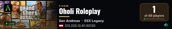 Oholi Roleplay live status badge