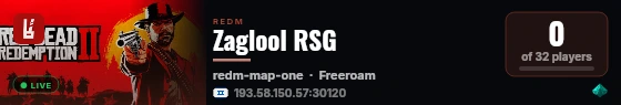 Zaglool RSG live status badge