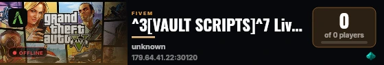 ^3[VAULT SCRIPTS]^7 Live Demo ^8» ^3Try every script ^7• ^2Free ^7• ^5No whitelist ^8« ^6vault-scripts.com live status badge
