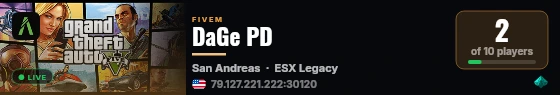 DaGe PD live status badge