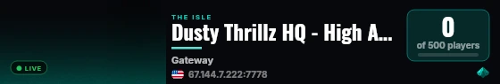 Dusty Thrillz HQ - High AI - 1X live status badge