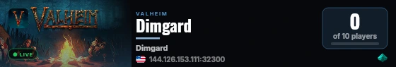 Dimgard live status badge