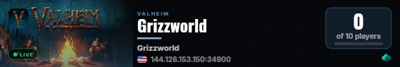 Grizzworld live status badge