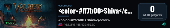 <color=#ff7b00>Shiva</color> live status badge