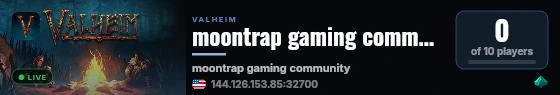 moontrap gaming community live status badge