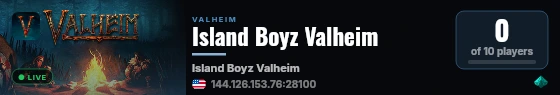 Island Boyz Valheim live status badge