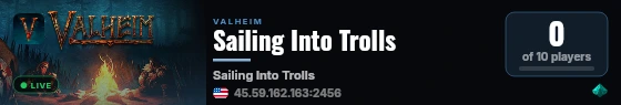 Sailing Into Trolls live status badge