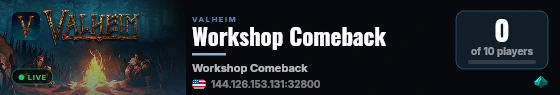 Workshop Comeback live status badge