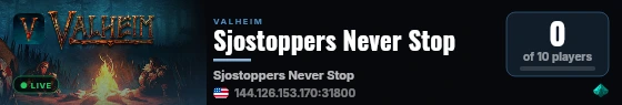 Sjostoppers Never Stop live status badge