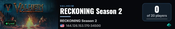 RECKONING Season 2 live status badge