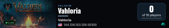 Vahloria live status badge