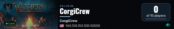 CorgiCrew live status badge