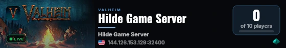 Hilde Game Server live status badge