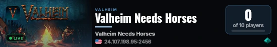 Valheim Needs Horses live status badge