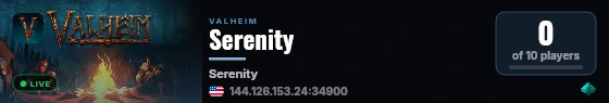 Serenity live status badge