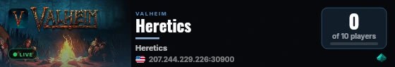 Heretics live status badge