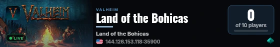 Land of the Bohicas live status badge