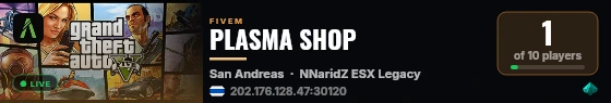 PLASMA SHOP live status badge