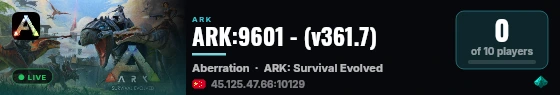 ARK:9601 - (v361.7) live status badge