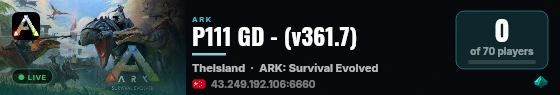 P111 GD - (v361.7) live status badge