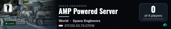 AMP Powered Server live status badge