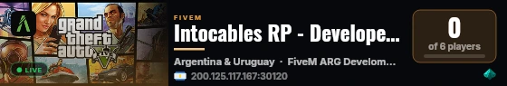 Intocables RP - Developers live status badge