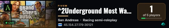 ^2Underground Most Wanted live status badge