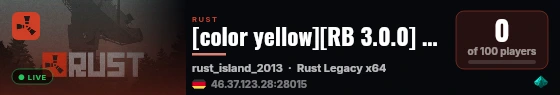 [color yellow][RB 3.0.0] [color #FFFFFF]Rust Legacy Server live status badge